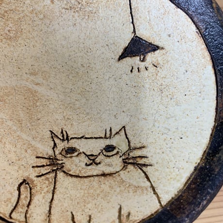 平野照子　猫のご飯皿　me002008