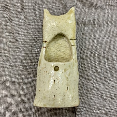 平野照子　猫花入れHA073