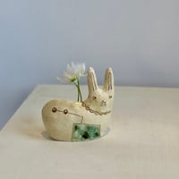 うさぎ花入れ　よこ　ha886