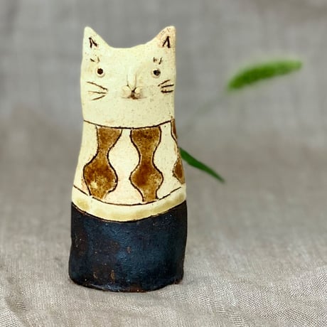 平野照子　猫花入れHA053