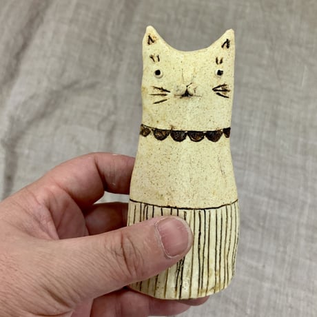 平野照子　猫花入れHA068