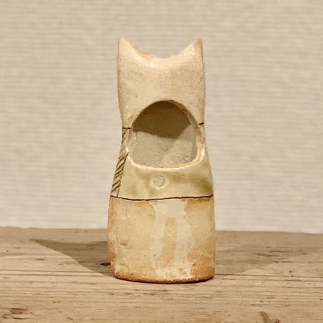 平野照子　猫花入れ　ヤバネ
