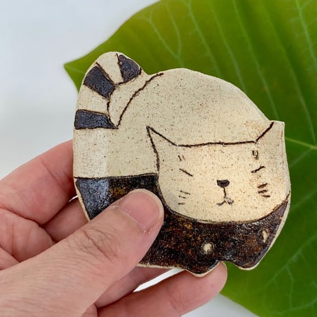 猫型豆皿　みずたまsa008012