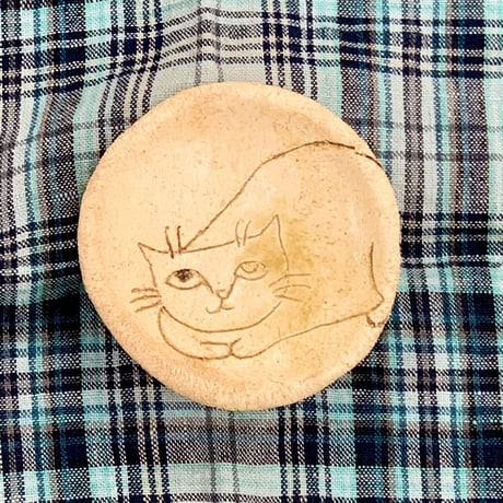 平野照子　猫豆皿　sa001212