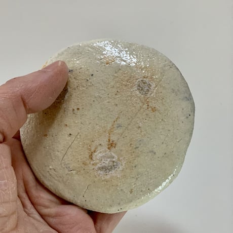 掻き落とし豆皿　青2