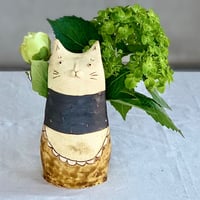 平野照子　猫花入れ特大　ha257