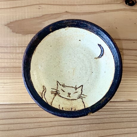 平野照子　猫のご飯皿　me002006