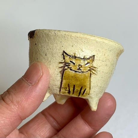 平野照子　植木鉢　猫　so007011-6