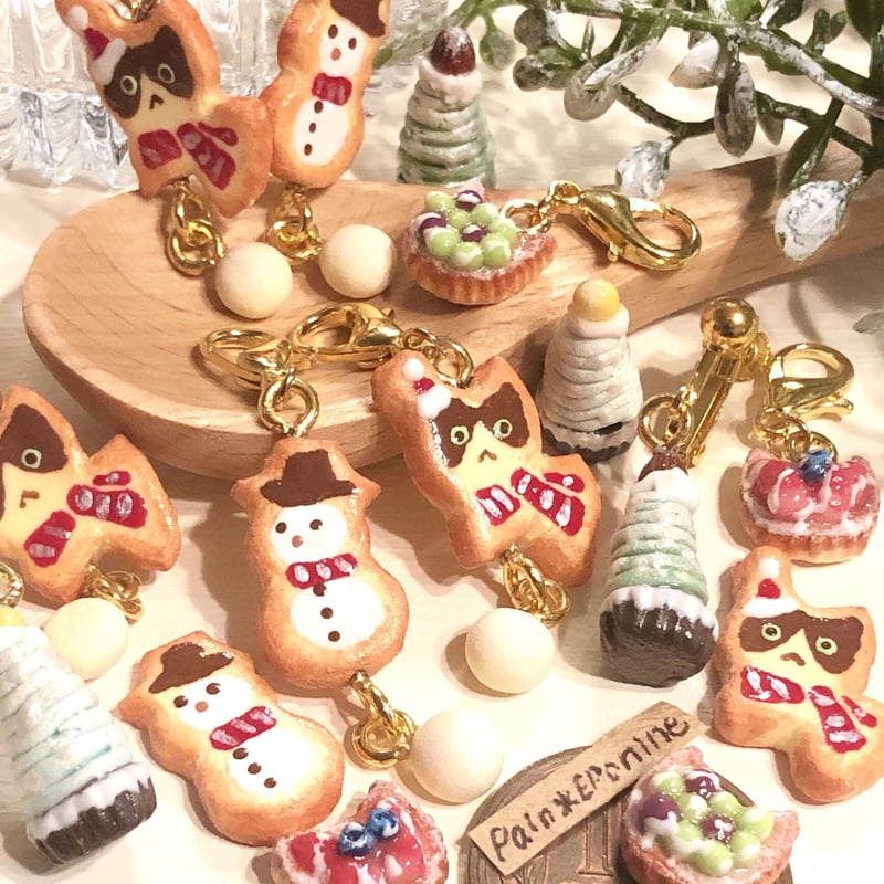片耳】クリスマスクッキーイヤリング：猫サンタ | Pain＊Eponine