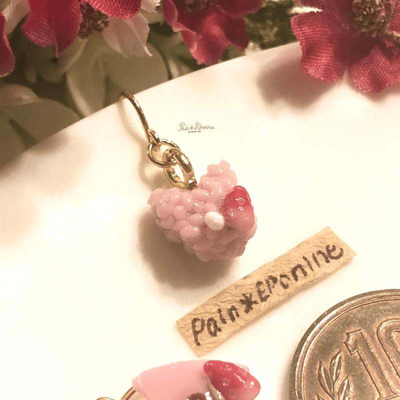 片耳】にゃんこ桜餅ピアス：関西風 | Pain＊Eponine
