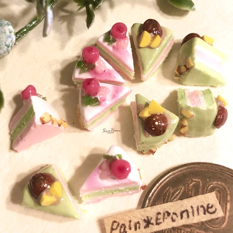 2個セット】ミニチュア桜と抹茶のケーキ | Pain＊Eponine
