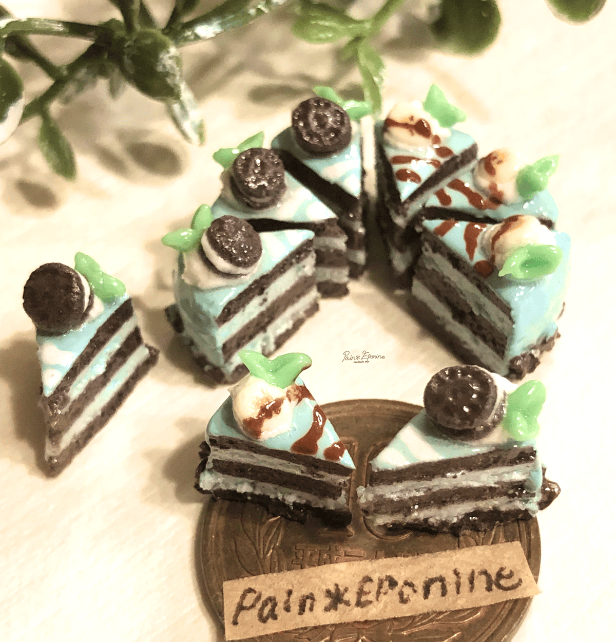 ミニチュアチョコのケーキセット 2個セット】ミニチュア断面を楽しむチョコミントケーキ | Pain＊Eponine