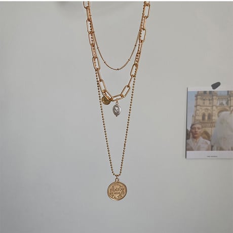 3連 GOLD Coin ネックレス