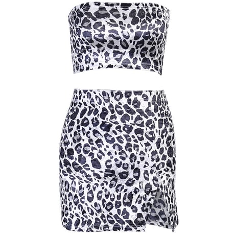 Leopard Top Skirt Sets