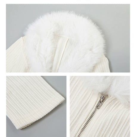 White Fur Two-piece Sets
