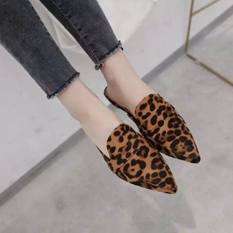 Leopard フラットシューズ
