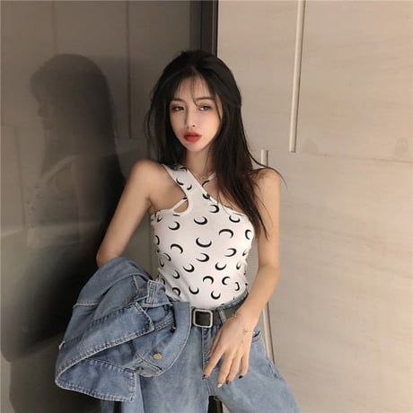 2色 Black & White Moon 変形 Top