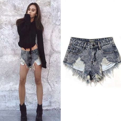 Damage Denim ショートパンツ