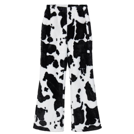 Cow Print Fluffy Pants