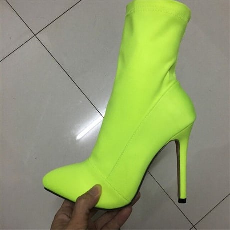 ショートブーツ Neon Yellow