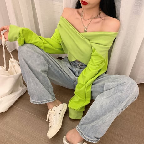 3色 Off-Shoulder Top
