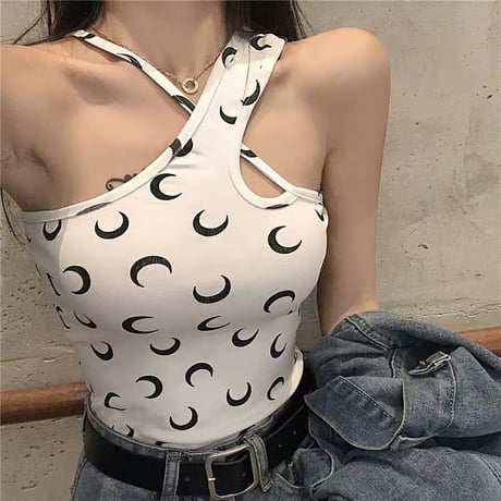 2色 Black & White Moon 変形 Top