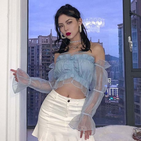 Bubble Puff Sheer Top