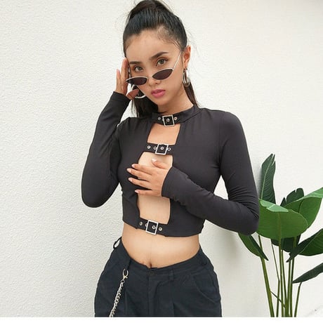 Sexy Cut Out Tie me up トップス