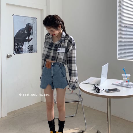 Cropped Plaid シャツ
