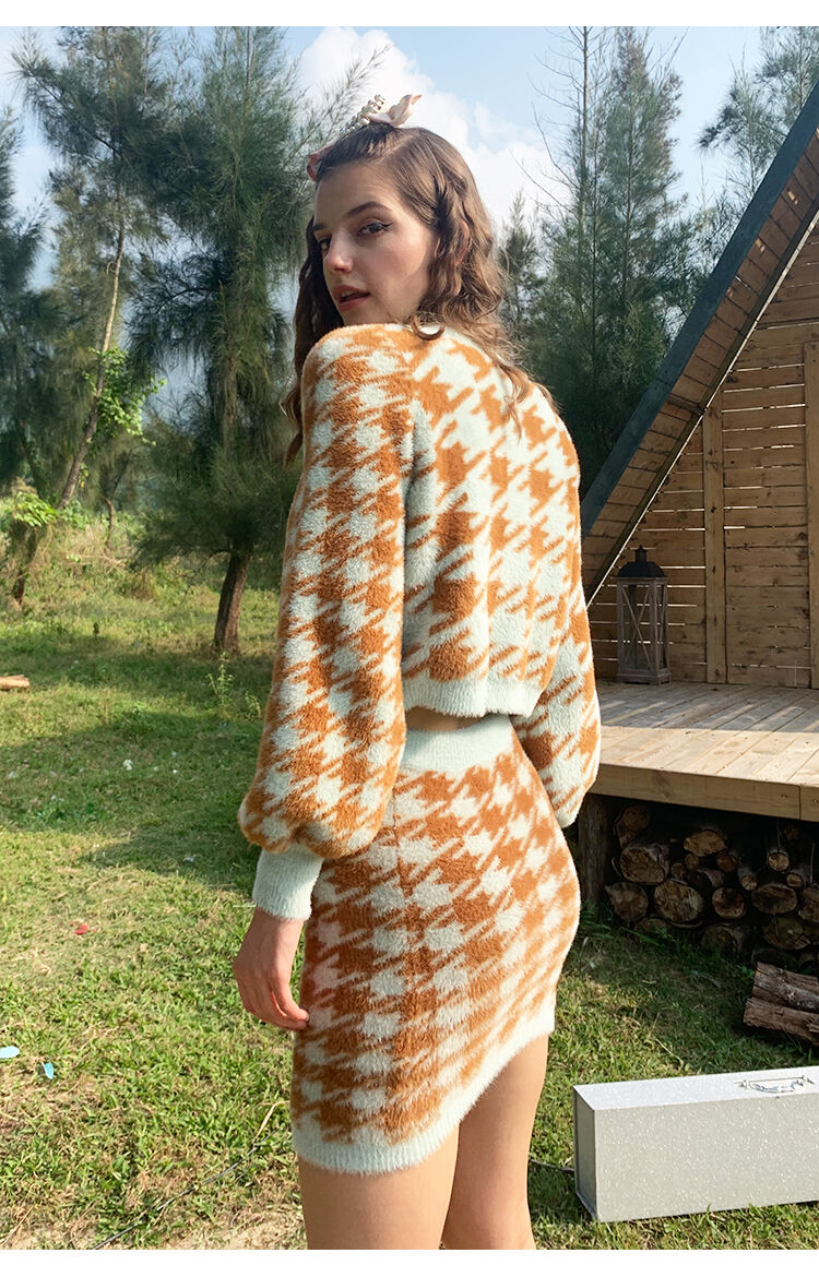 千鳥格子 ニット 3点 セットアップ | PLASTIC BUNNY