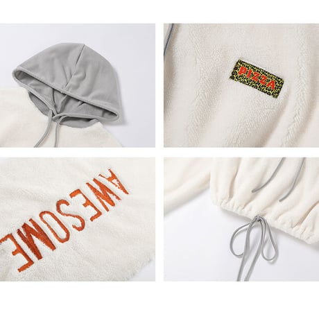 レターモチーフ もこもこパーカー Hoodie