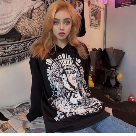 Graphic Print Hoodie パーカー