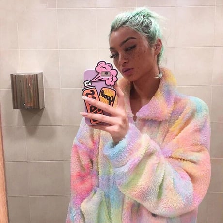 Rainbow Faux Fur Jacket