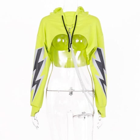 Thunder Bolt Cropped パーカー