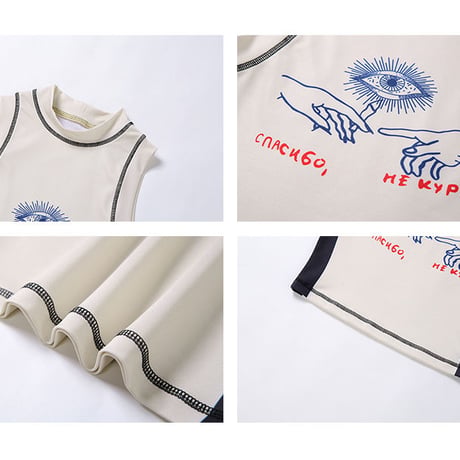 Graphic high-neck Tank Top