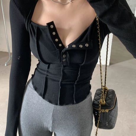 5色 ボタンダウン sexy Top