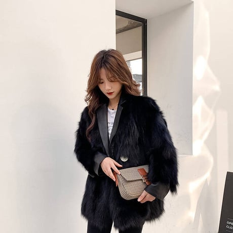 3色 FAUX FUR ブレザージャケット