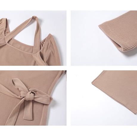 2色 Knit Long Dress One-piece
