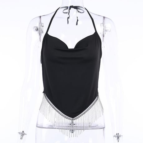 Line Stoneタッセル Top