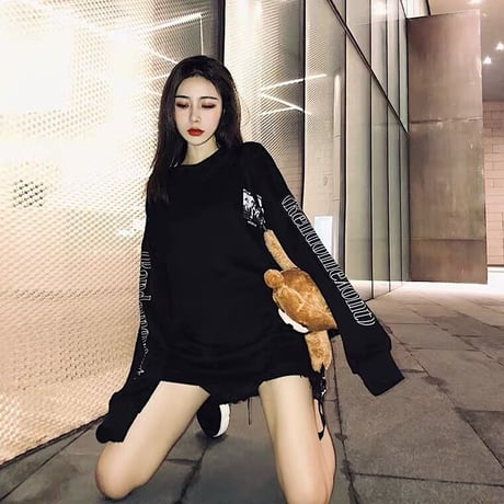 UNISEX Side Print Long Top スエット男女兼用