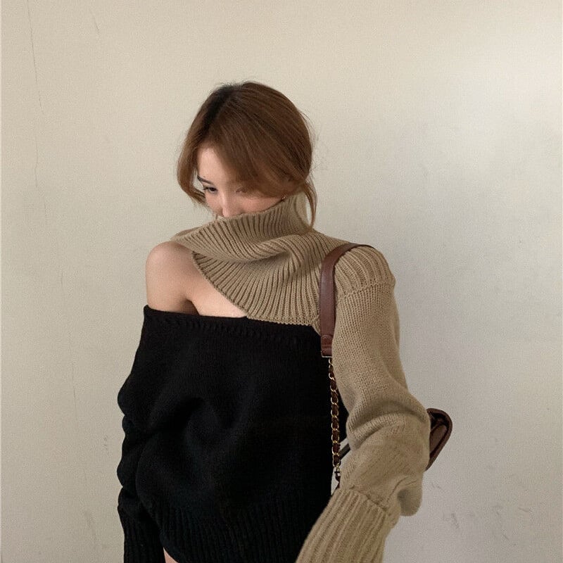 2WAY アシンメトリー ニットセーター | PLASTIC BUNNY