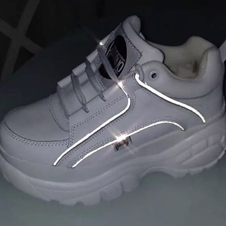 White Reflective プラットフォームシューズ