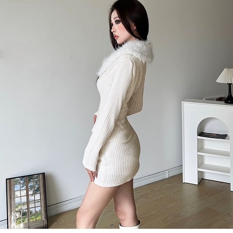 White Fur Two-piece Sets