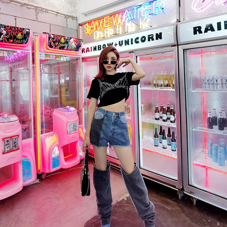 Patch-work Separated Denim Pants