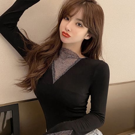 3色 カッティング ラインストーン Top