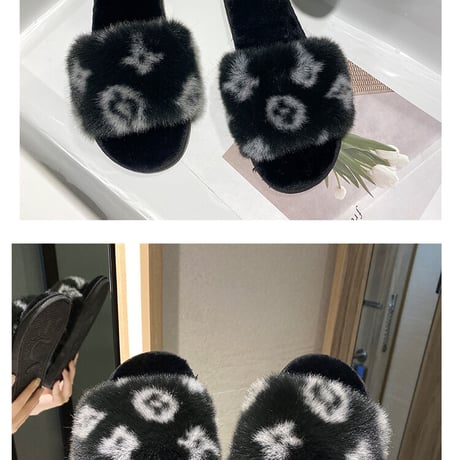 4色 Fluffy Flower Slide