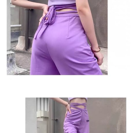 Lace Up Purple パンツ