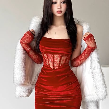 2色 Velvet Sexy Dress