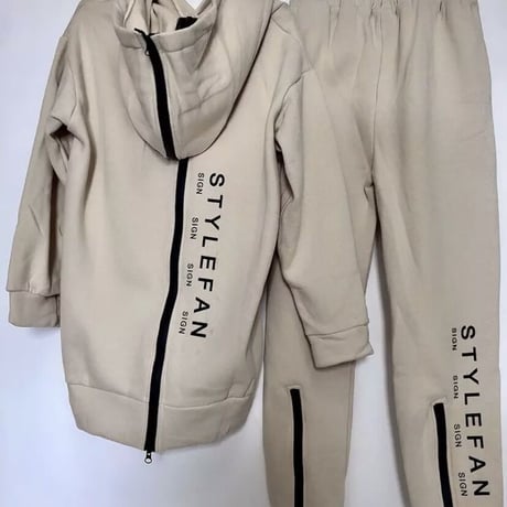 8色 Stylish Back Zipper 上下セットアップ