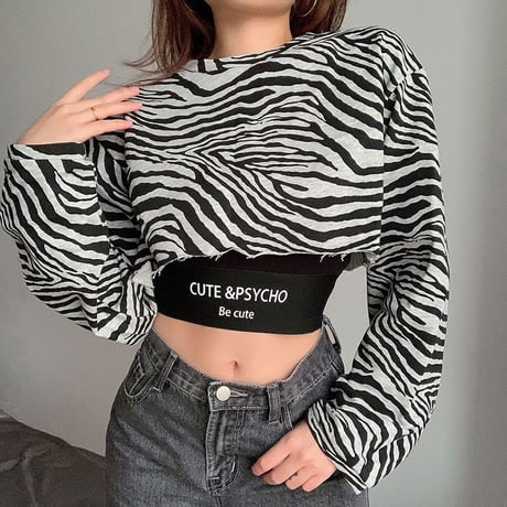 2色 Cute & Psycho Zebra Top sets